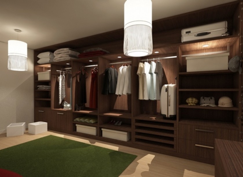 Классическая гардеробная комната из массива с подсветкой Славянск-на-Кубани